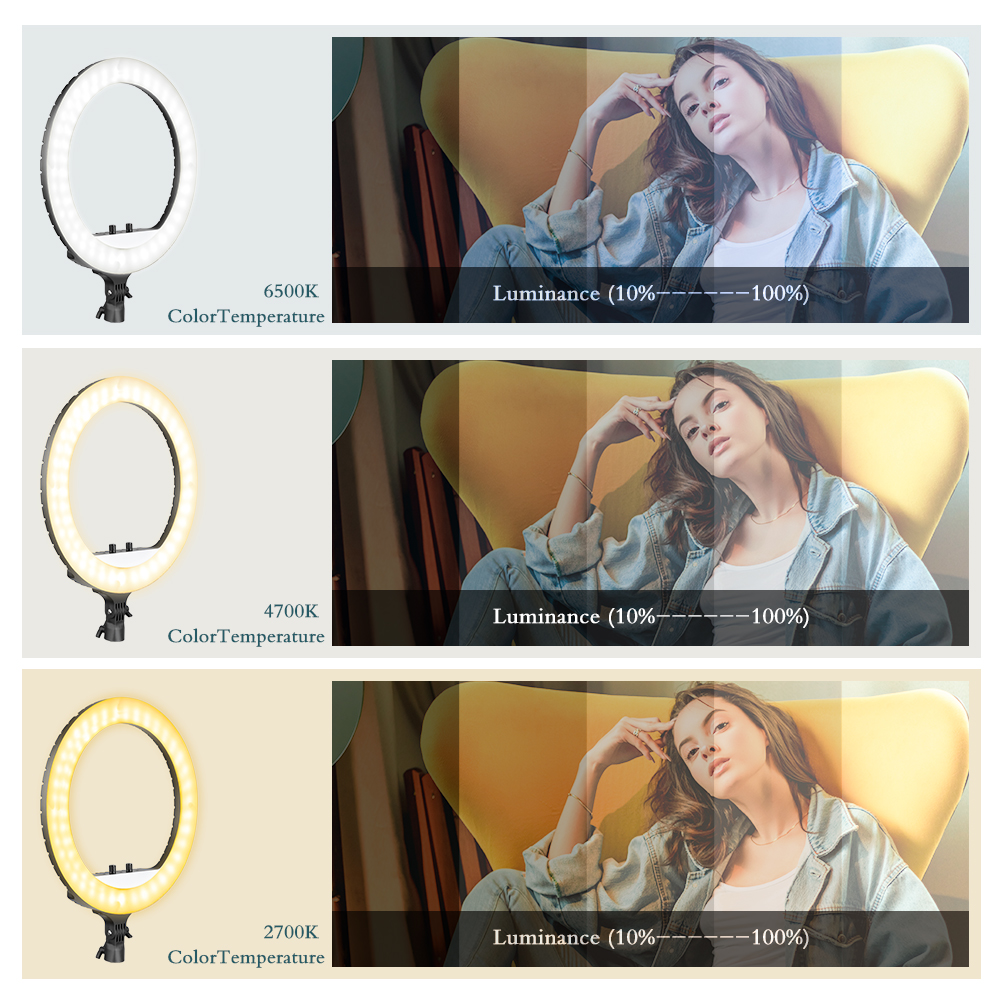SH 18 Inch Knob Ring Light LED - Photography Lighting With Umbrella avis et prix