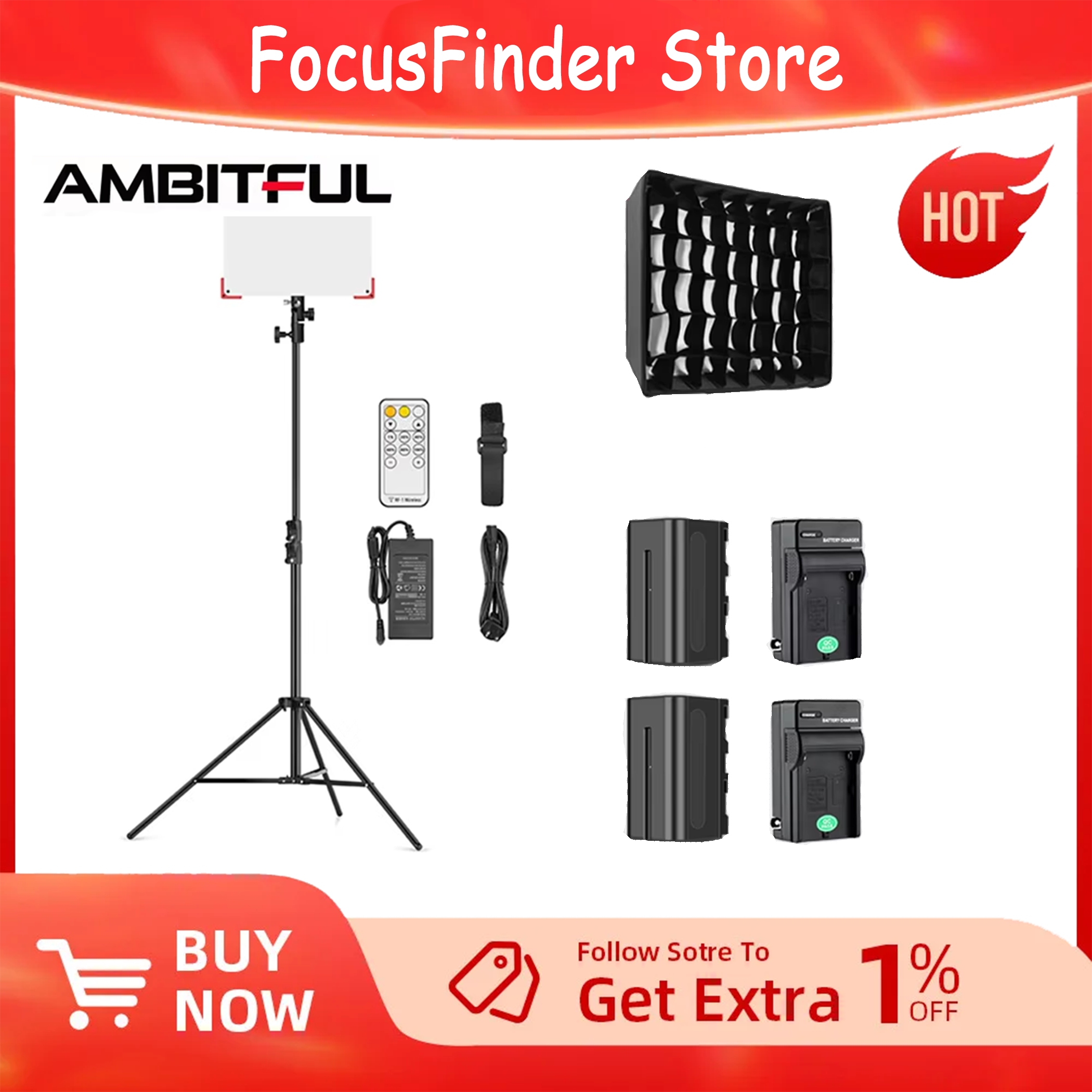 AMBITFUL LEDP60C Ultra-thin LE - Video Light Panel Led avis et prix