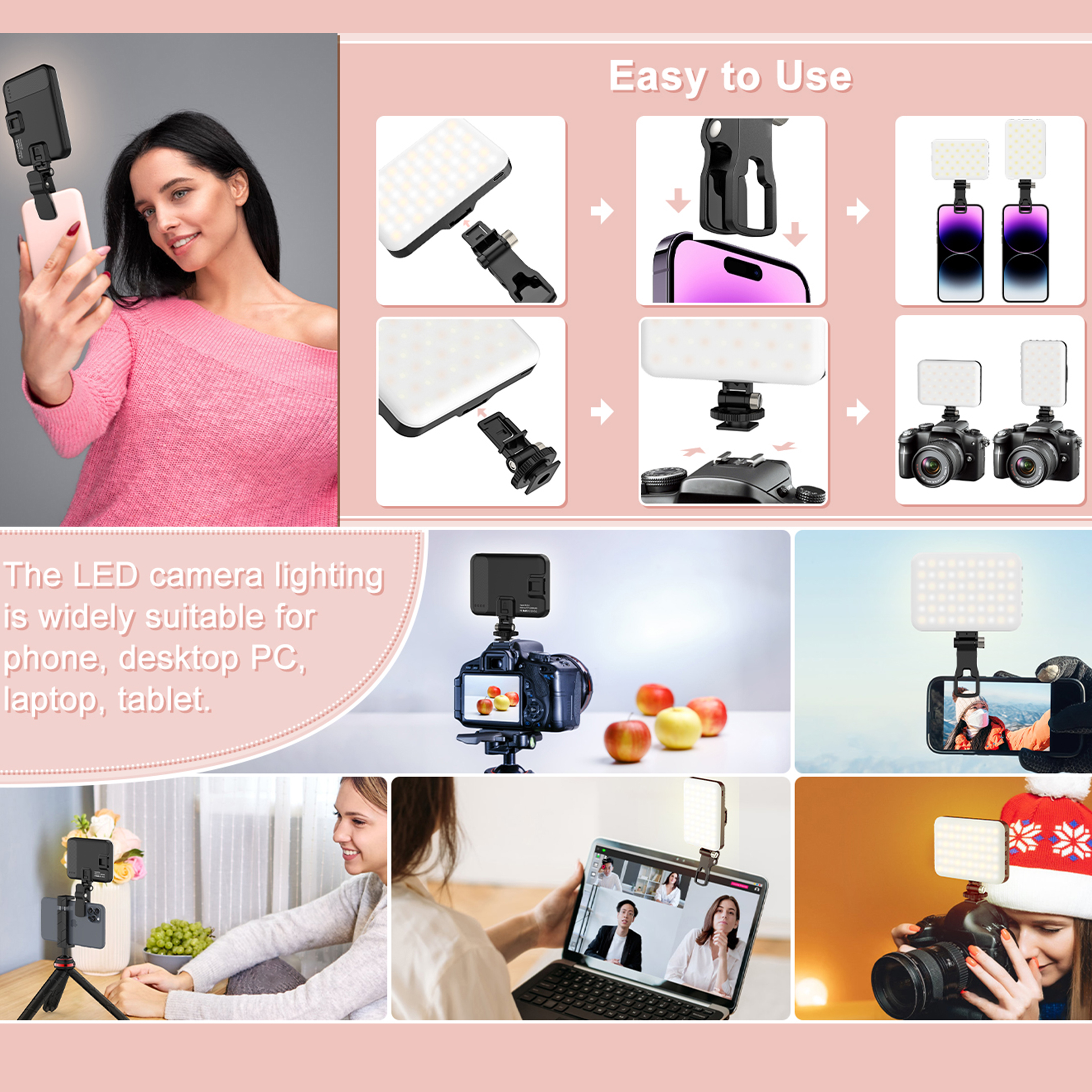 LED Selfie Light 60 High Power - Photography Lighting Product avis et prix