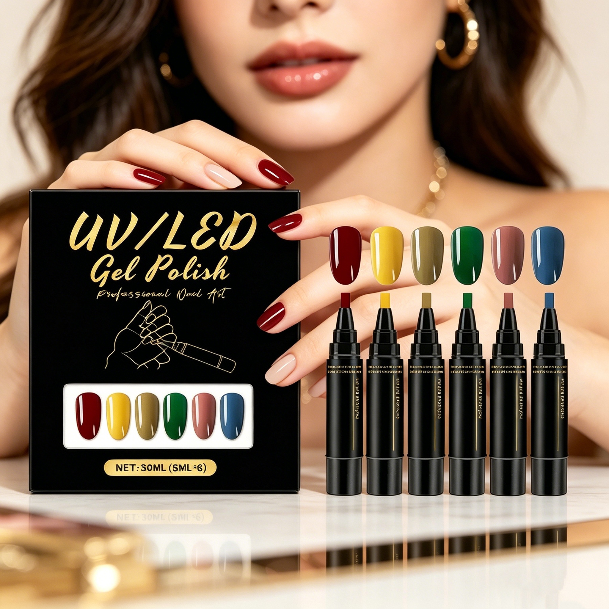 6 Colourful Nail Gel Pen Set N - Coloured Gel Set avis et prix