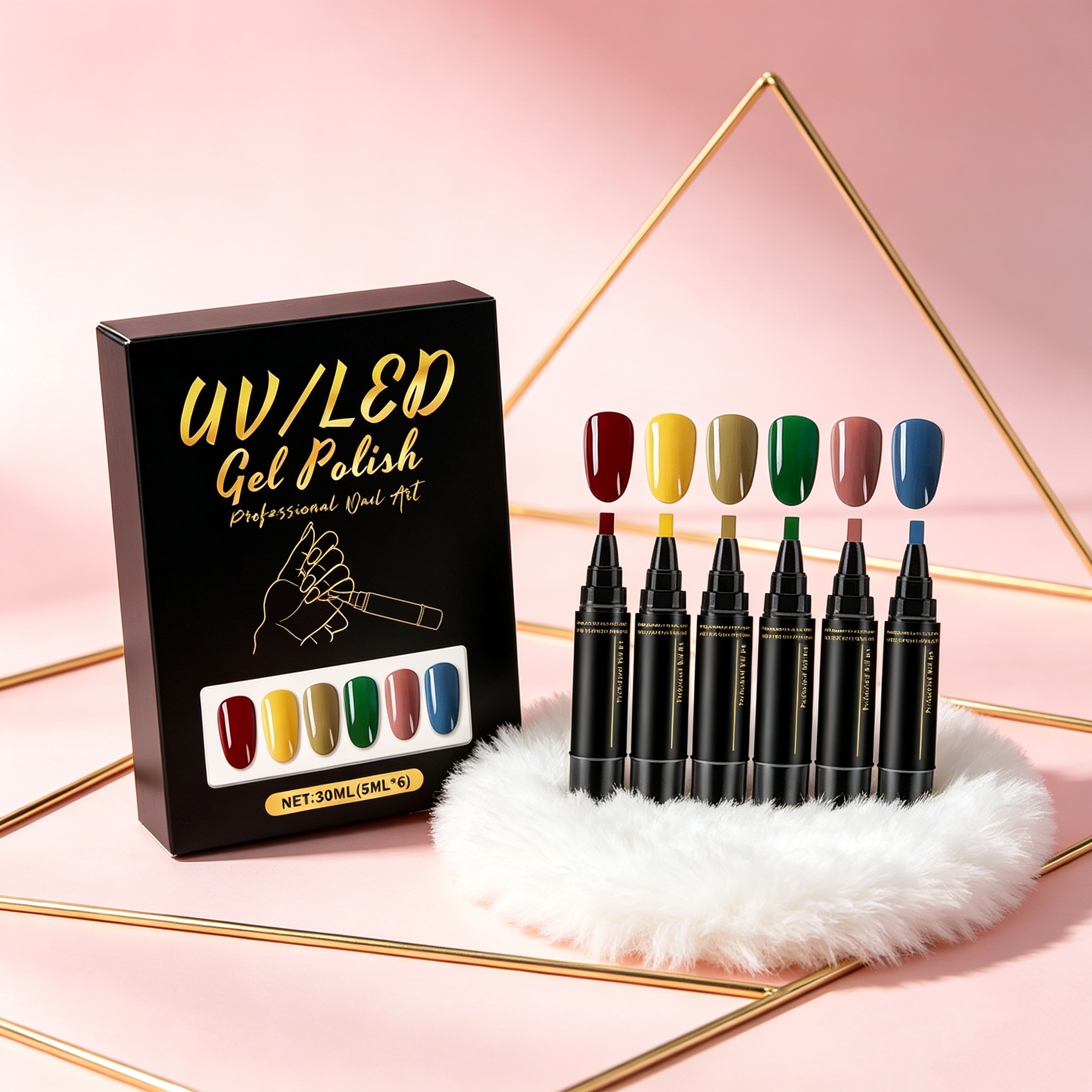 6 Colourful Nail Gel Pen Set N - Coloured Gel Set avis et prix