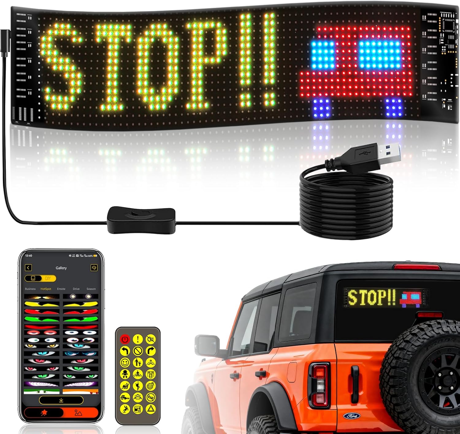 LED Car Sign Flexible LED Matr - Video Light Panel Led avis et prix