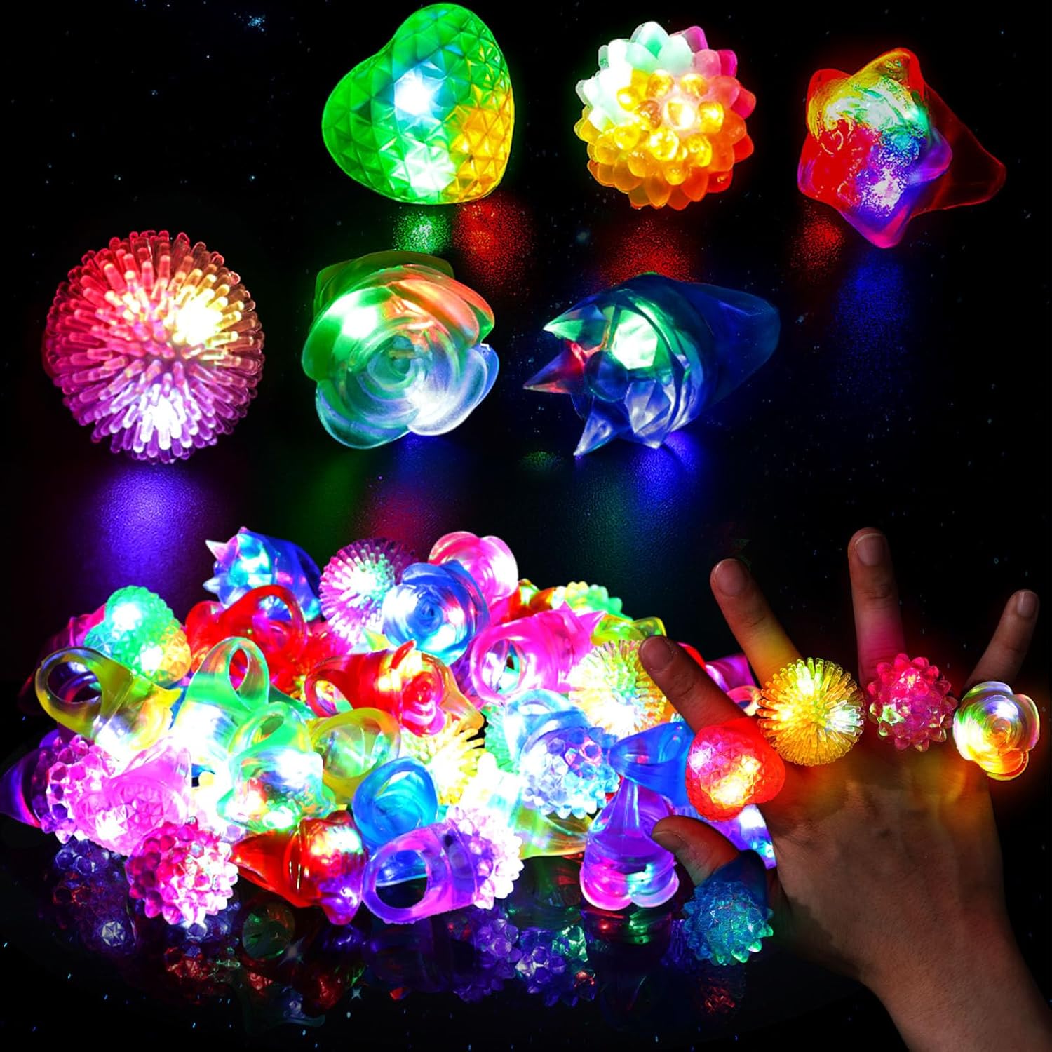 10Pcs LED Light Up Jelly Rings - Led Ring Light 18 avis et prix