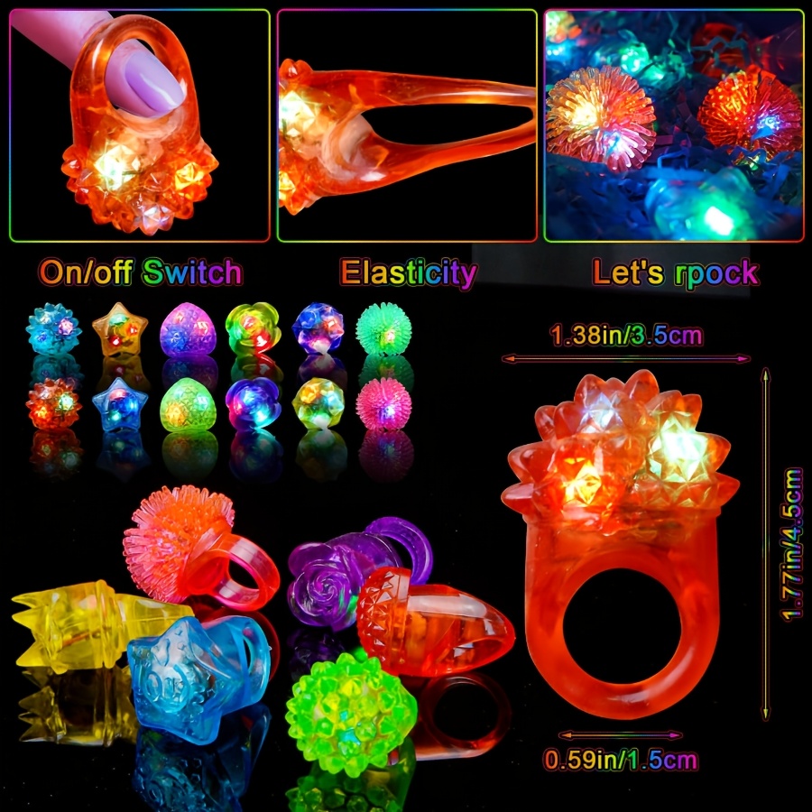 10Pcs LED Light Up Jelly Rings - Led Ring Light 18 avis et prix