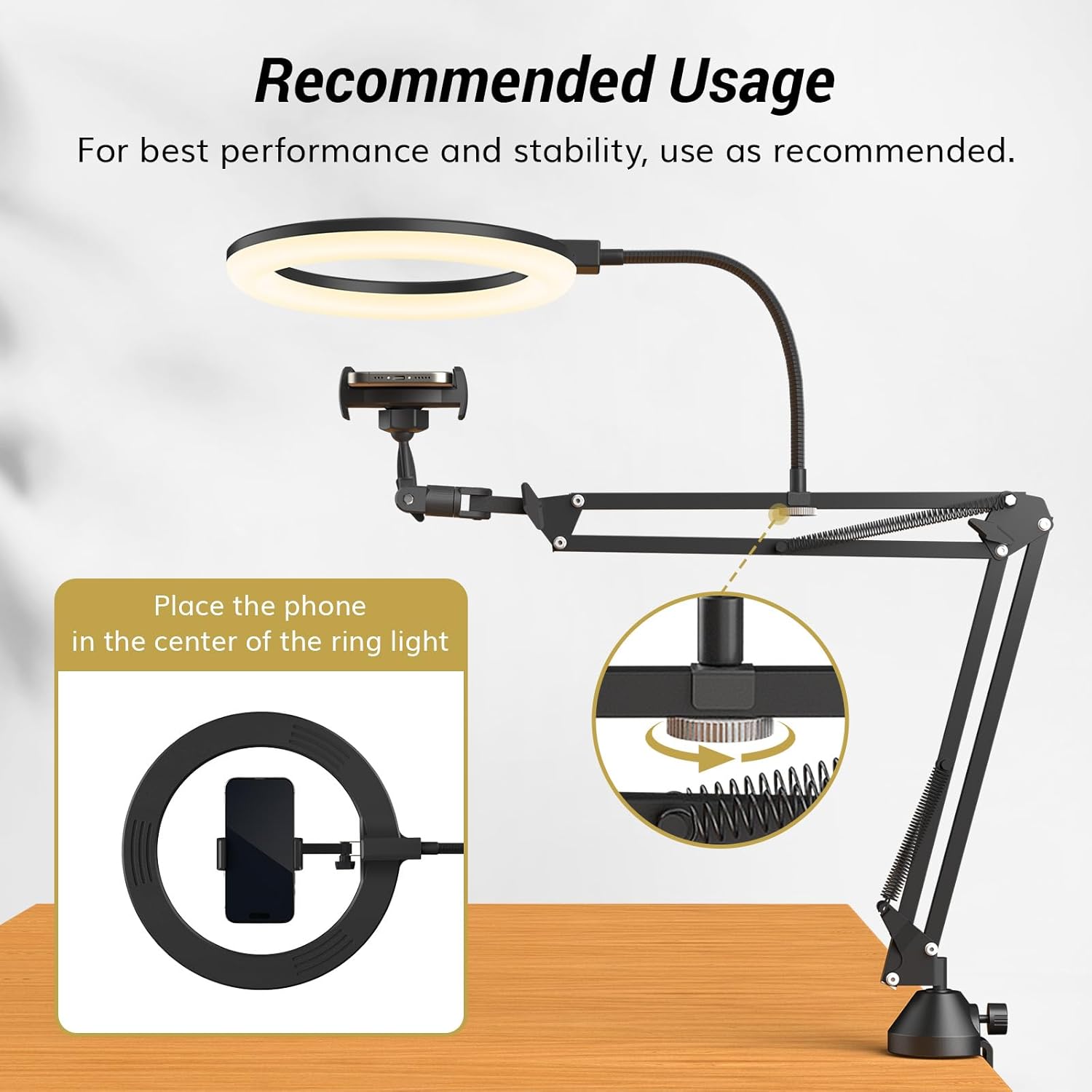 Ring Light with Stand and Phon - Photography Lighting With Umbrella avis et prix