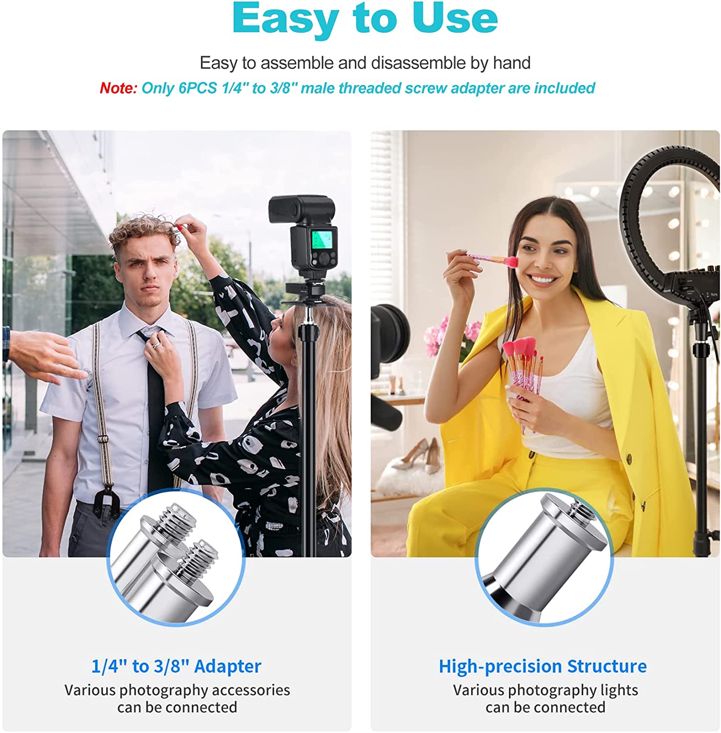 Selens Standard 3/8 to 1/4 Ada - Photography Video Lighting Kit With Adjustable Tripod Stand avis et prix