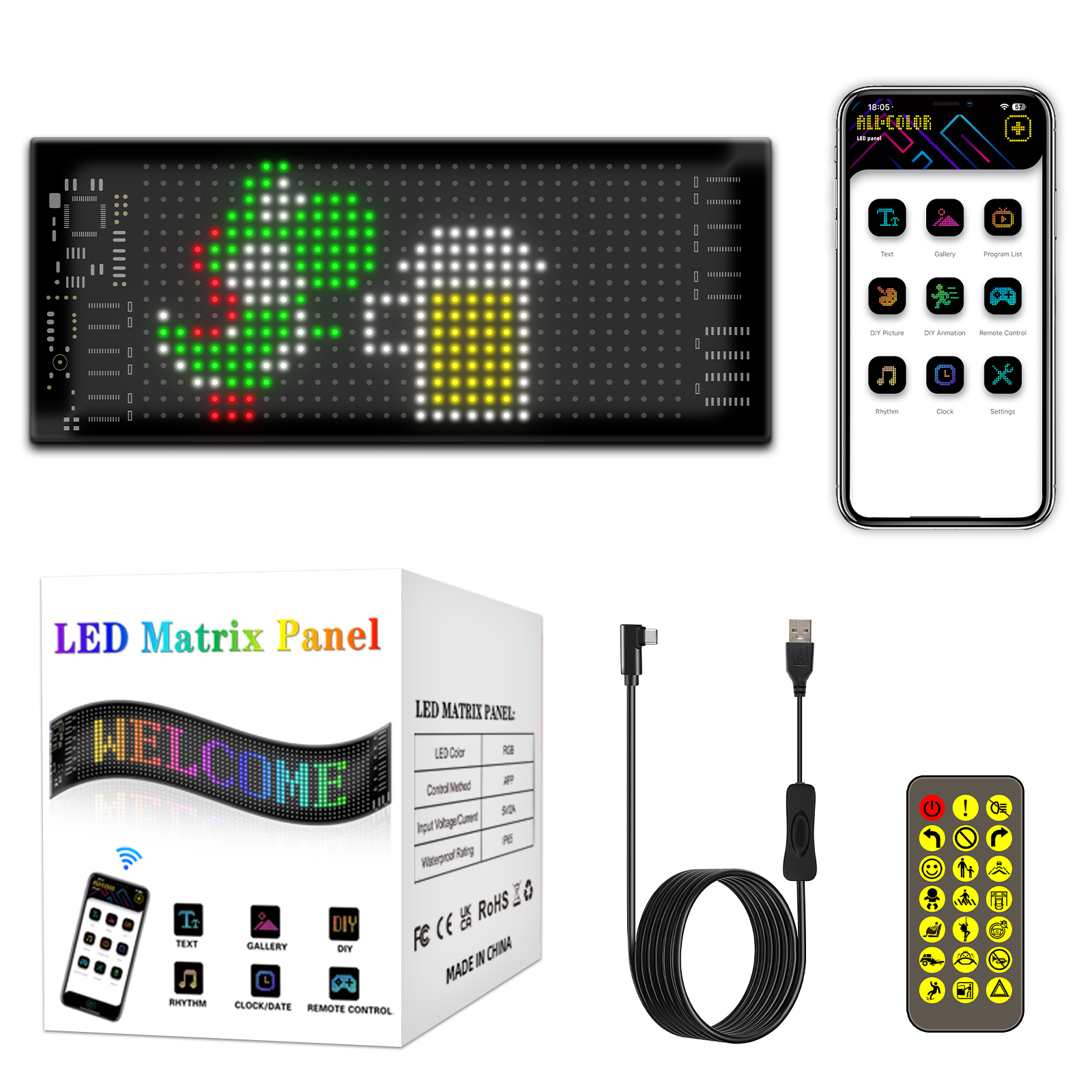 Programmable Flexible LED Sign - Video Light Panel Led avis et prix