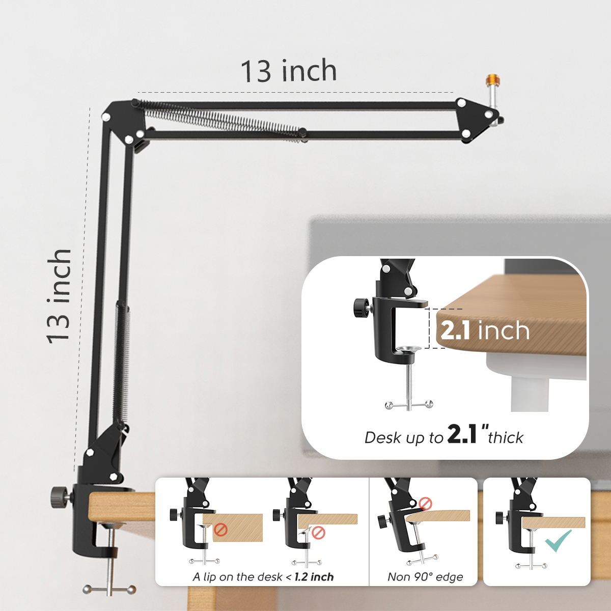 FIFINE Microphone Arm Boom,Adj - Boom Arm Stand avis et prix