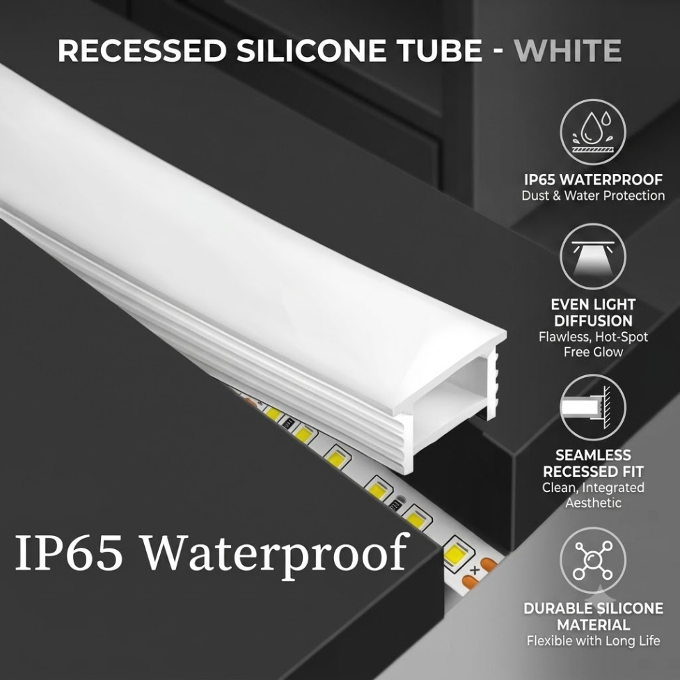 Recessed White Silicone Tube L - Diffusion Material Roll avis et prix