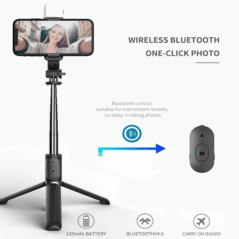 Wireless Bluetooth Selfie Stic - Photography Video Lighting Kit With Adjustable Tripod Stand avis et prix