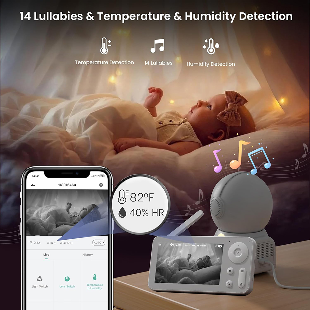 2K Baby Monitor with 2 Cameras - Photography Lighting With Umbrella avis et prix