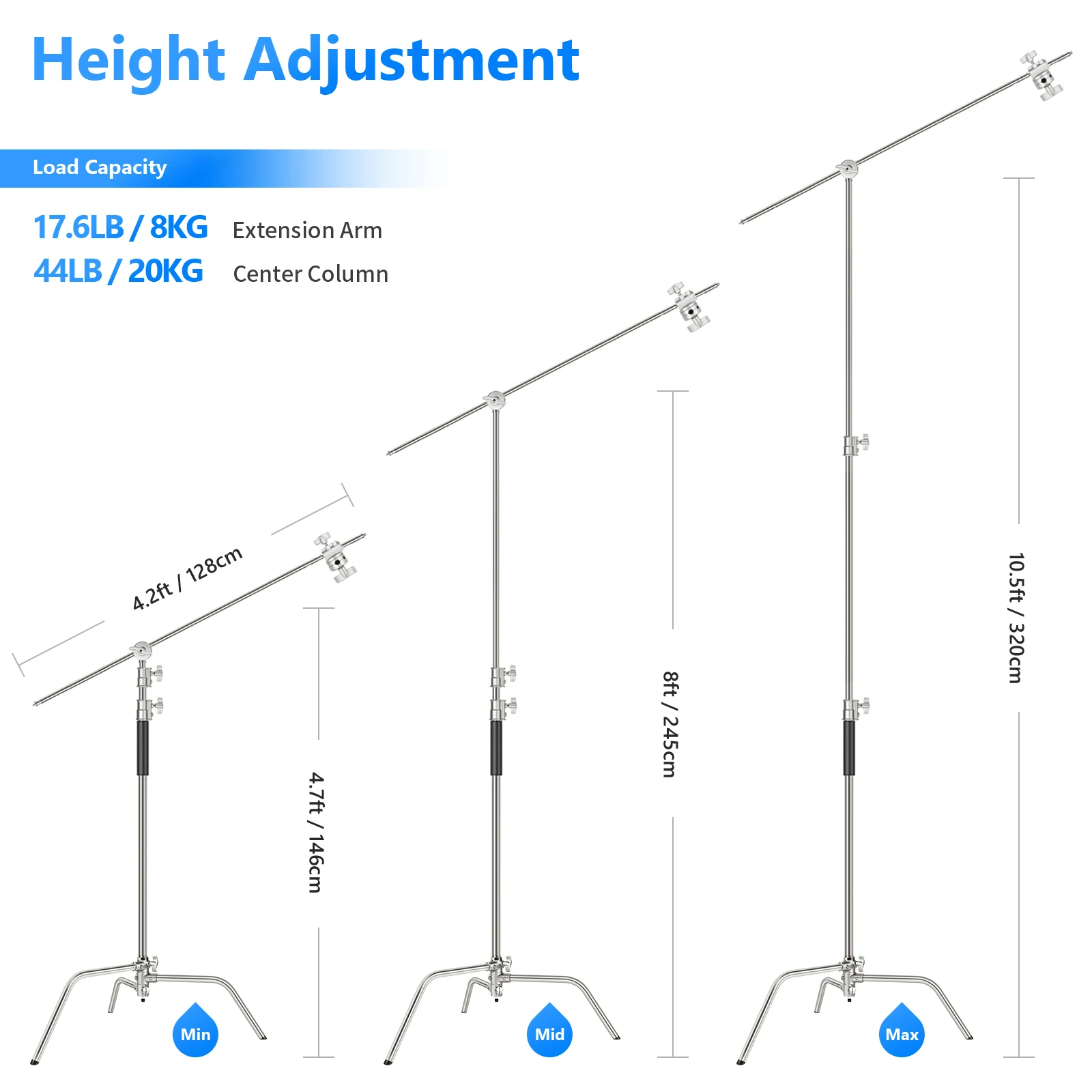 NEEWER Pro 100% Stainless Stee - Boom Arm Stand avis et prix