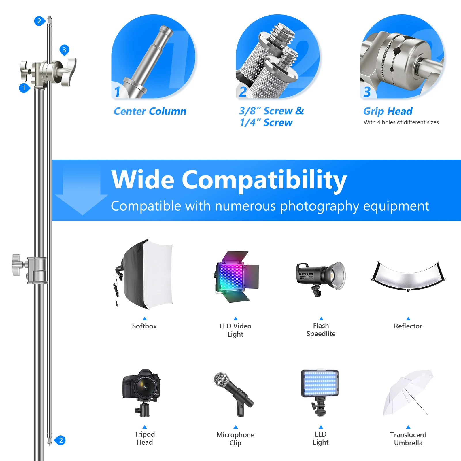 NEEWER Pro 100% Stainless Stee - Boom Arm Stand avis et prix