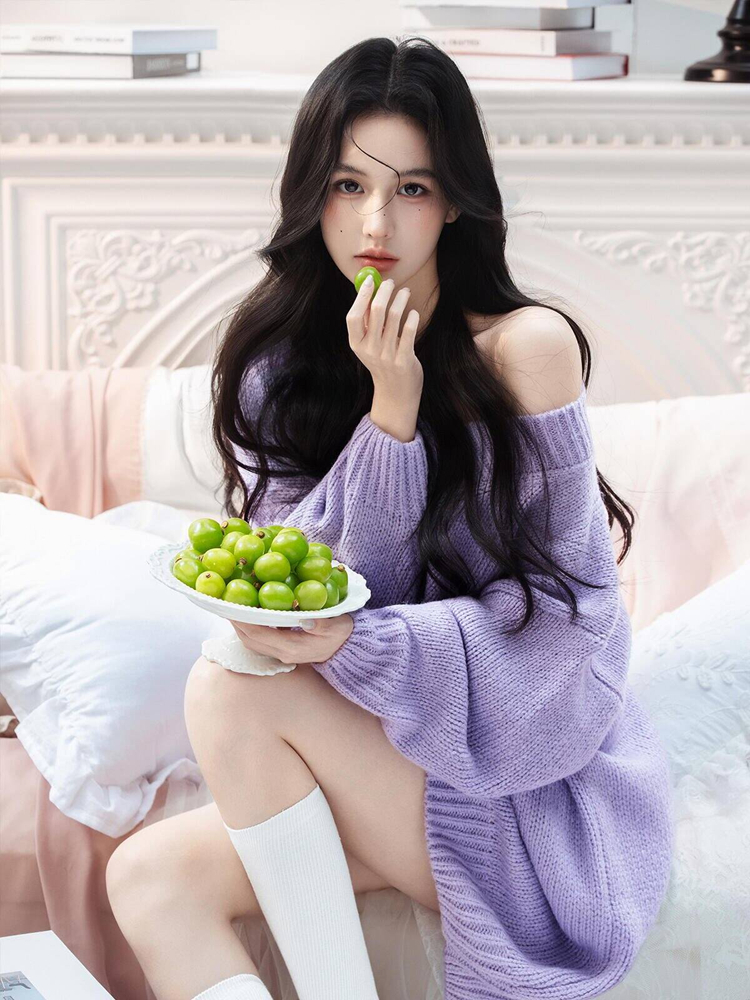 Autumn Winter Purple Sweater O - Photography Lighting Studio avis et prix
