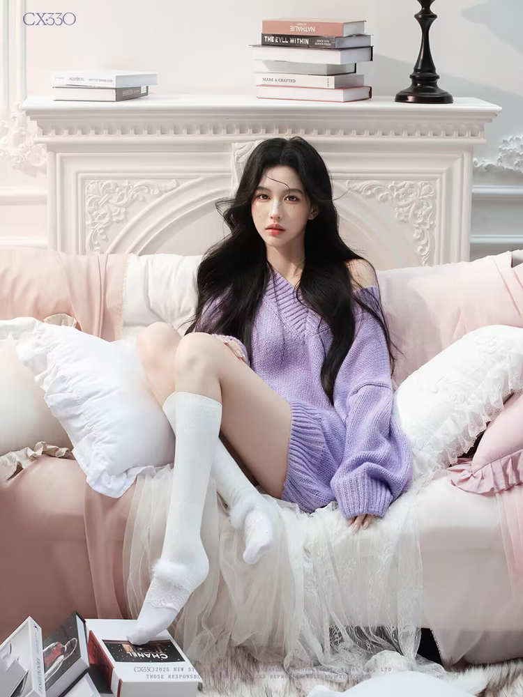 Autumn Winter Purple Sweater O - Photography Lighting Studio avis et prix