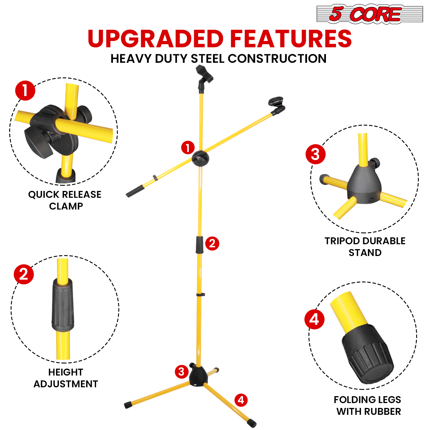 5 Core Microphone Stand Floor  - Boom Arm Stand avis et prix