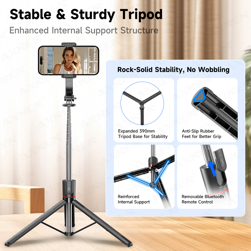 AXNEN F15 Extendable Selfie St - Photography Video Lighting Kit With Adjustable Tripod Stand avis et prix
